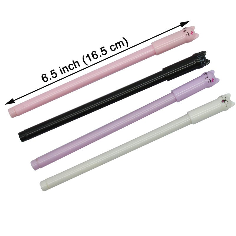 Maydahui 12 PCS Cat Rollerball Pens Cute Cartoon Kitty Animal Pen Black Gel Ink Smooth Writing for Cats Lovers Stationery School Supplies - Image 2